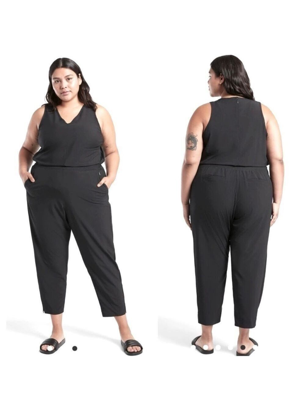 NWT Athleta Brooklyn Jumpsuit Black Plus Size 26 Brand New